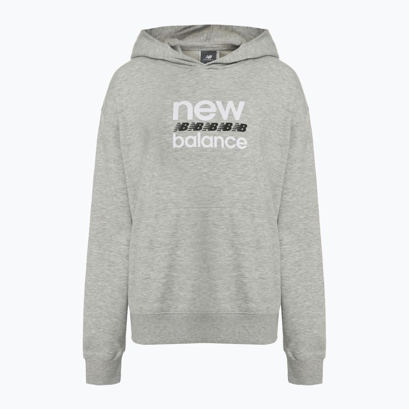 Damen New Balance Sport Grafik French Terry Hoodie sportlich grau