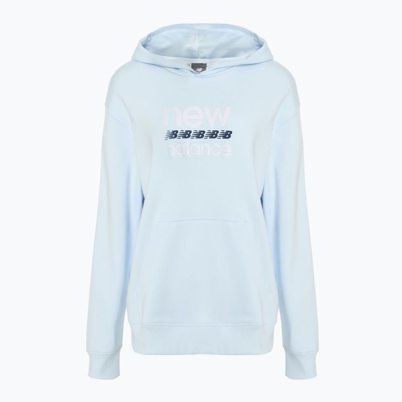 Damen New Balance Sport Grafik French Terry Hoodie eisblau