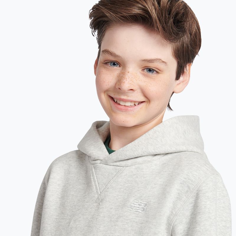 Kinder-Sweatshirt New Balance Brush Back Small Logo Hoodie ash heather 5
