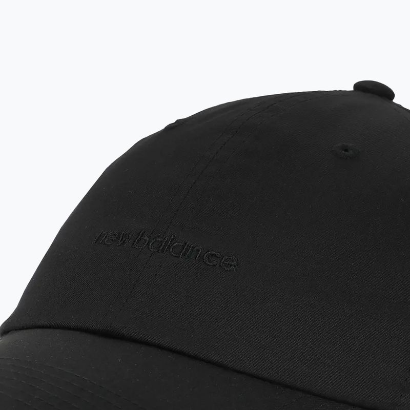 Damen New Balance 6 Panel Linear Logo Kappe schwarz 3