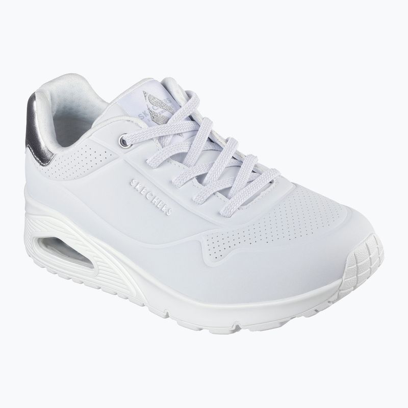 Schuhe Damen SKECHERS Uno Shimmer Away white/silver 8