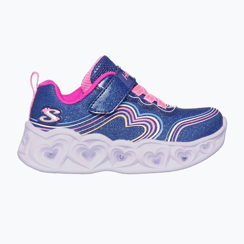 Kinderschuhe SKECHERS Heart Lights Retro Hearts navy leather/multi trim 10
