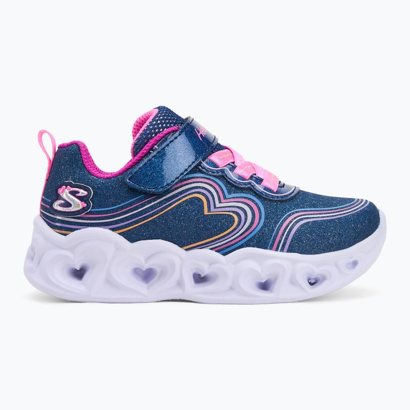 Kinderschuhe SKECHERS Heart Lights Retro Hearts navy leather/multi trim 2