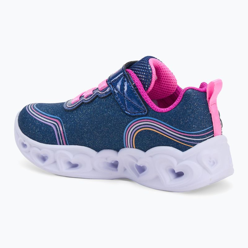 Kinderschuhe SKECHERS Heart Lights Retro Hearts navy leather/multi trim 3