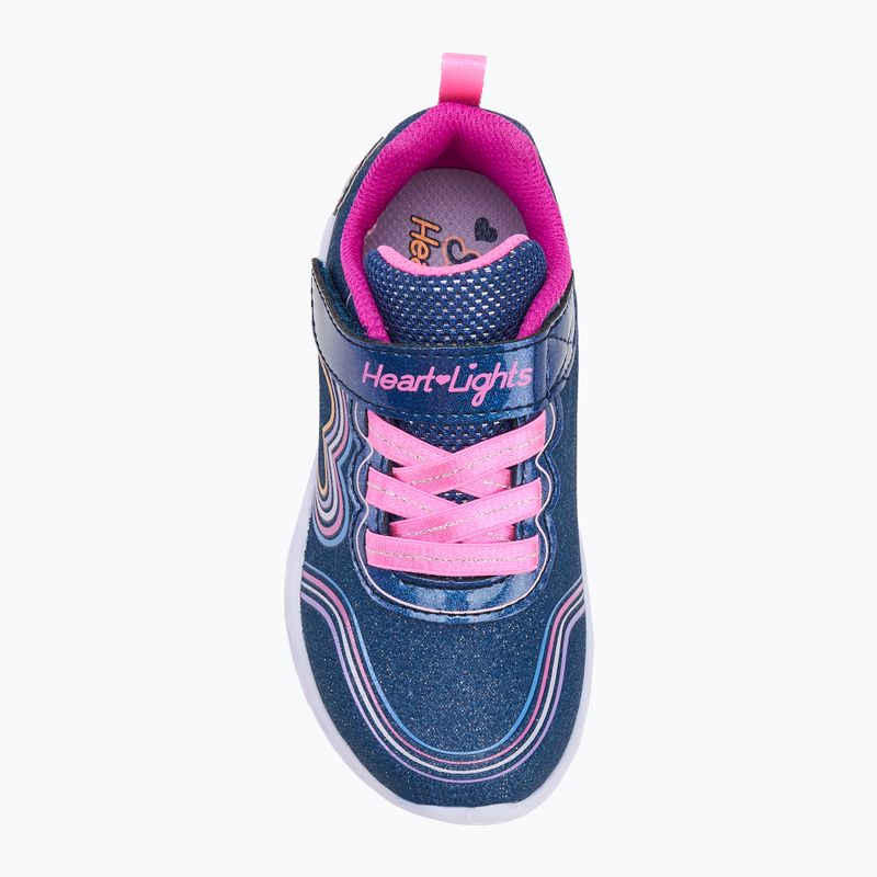 Kinderschuhe SKECHERS Heart Lights Retro Hearts navy leather/multi trim 5