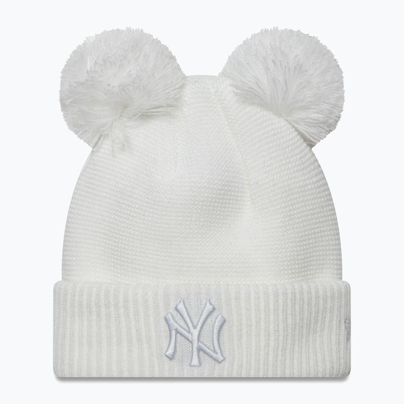 Damen Wintermütze New Era Double Pom Knit Beanie New York Yankees weiß