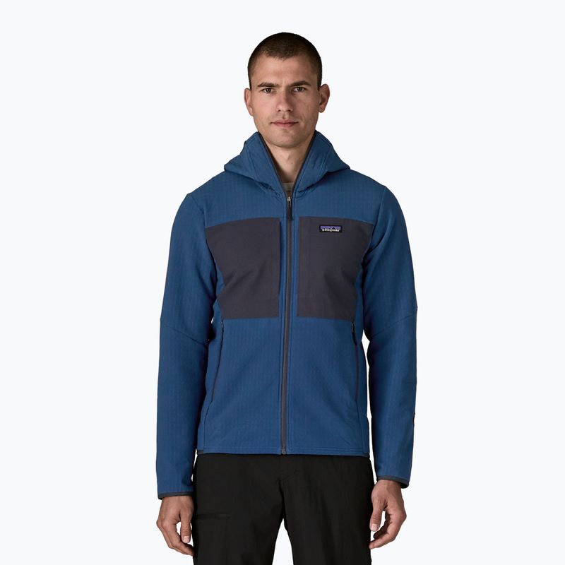 Herren Patagonia R2 TechFace Hoody Softshell Jacke clement blau