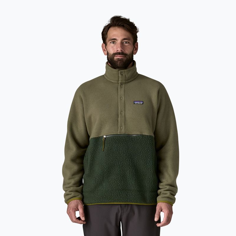 Herren Patagonia Retro Pile 1 / 2 Snap P / O alten Wachstum grün Trekking Sweatshirt