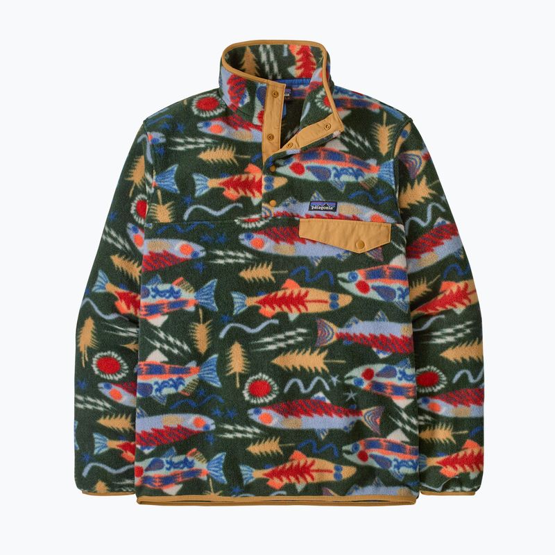 Patagonia Herren-Trekking-Sweatshirt LW Synch Snap-T P / O Lachs Energie: altes Wachstum grün