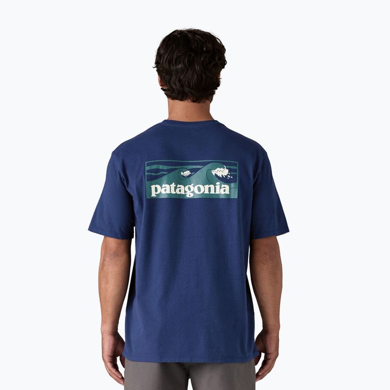 Herren Patagonia Boardshort Logo Tasche T-shirt Responsibili clementi blau 2