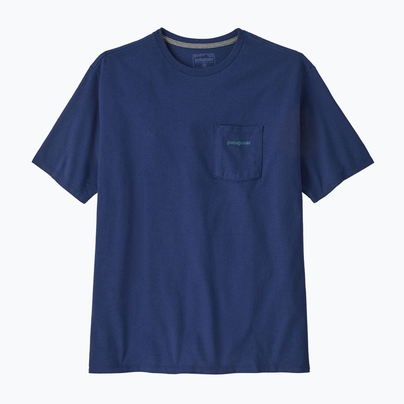 Herren Patagonia Boardshort Logo Tasche T-shirt Responsibili clementi blau 4