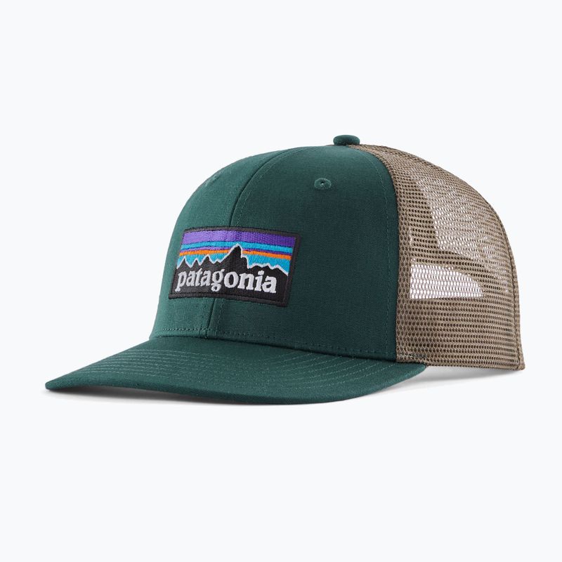 Patagonia P-6 Logo Trucker Baseballmütze Kaskade grün