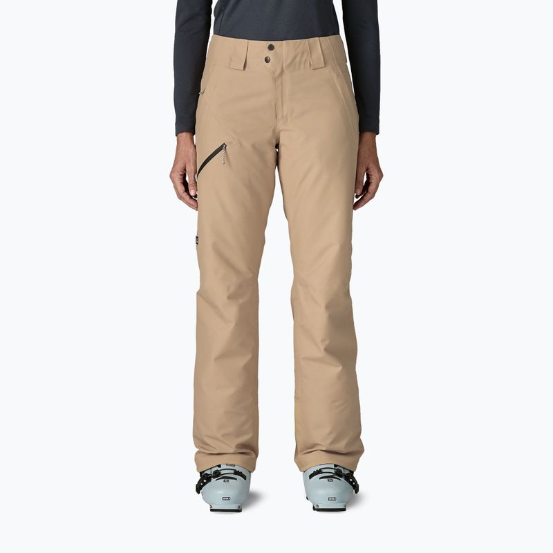Damen Skihose Patagonia Isolierte Powder Town Ruder hellbraun