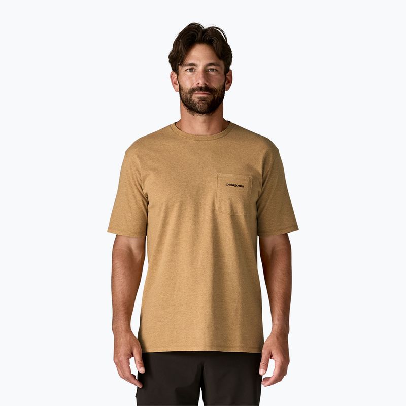 Herren Patagonia Boardshort Logo Tasche Responsibili t-shirt talon gold