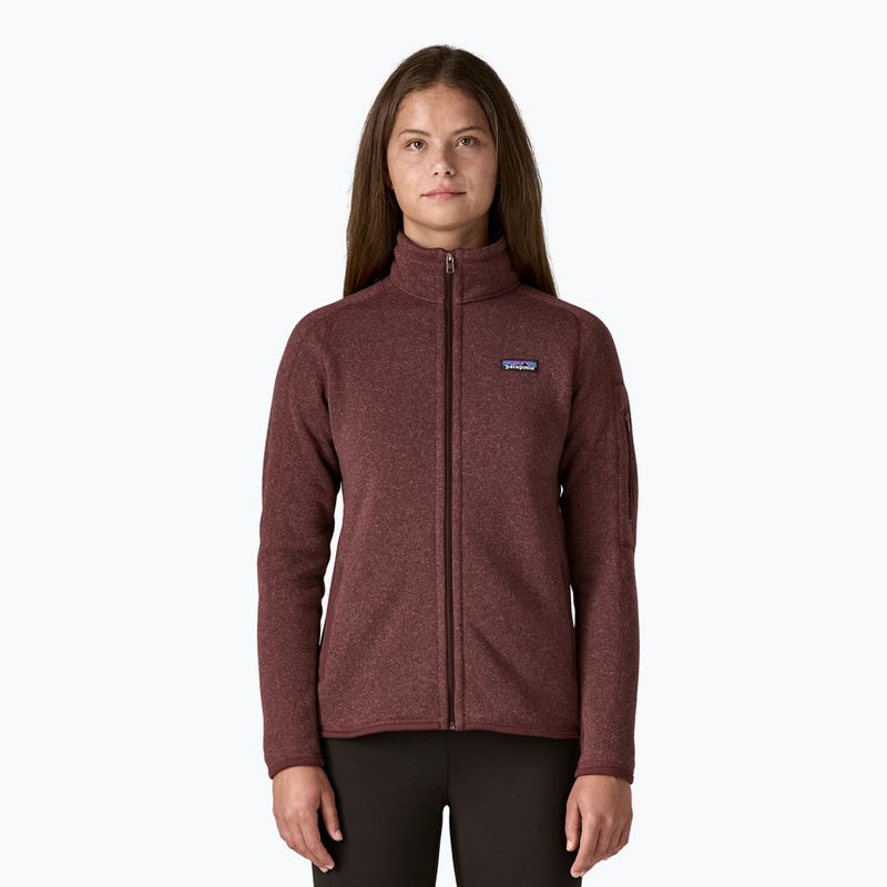 Damen Patagonia Better Sweater Fleece-Trekking-Sweatshirt dunkles Rubinrot