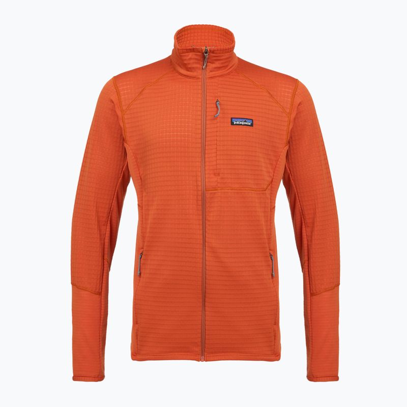 Herren Fleecejacke Patagonia R1 Hybrid coal orange