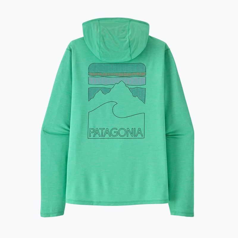 Damen Sweatshirt Patagonia Capilene Cool Sun Hoody aqua stone/early teal x-dye 3