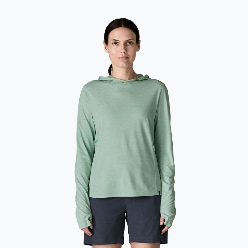 Damen Sweatshirt Patagonia Capilene Cool Sun Hoody thermal blue/thin ice x-dye