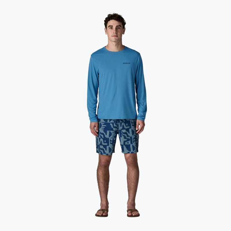 Herren-Langarmshirt Patagonia Capilene Cool Daily - Boardshort Logo shore blue/light shore blue x-dye 2
