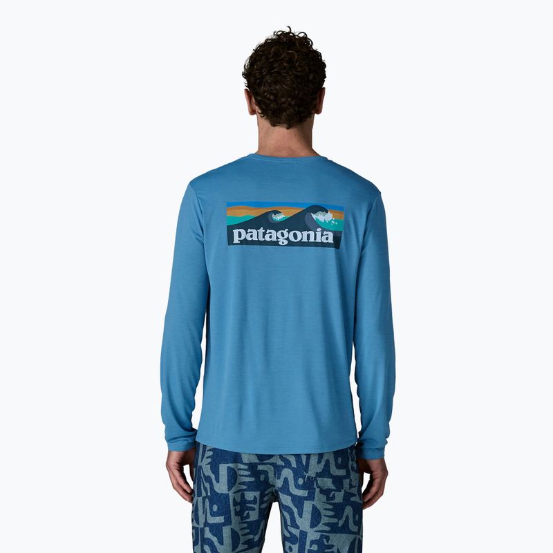 Longsleeve Herren Patagonia Capilene Cool Daily - Boardshort Logo shore blue/light shore blue x-dye 3