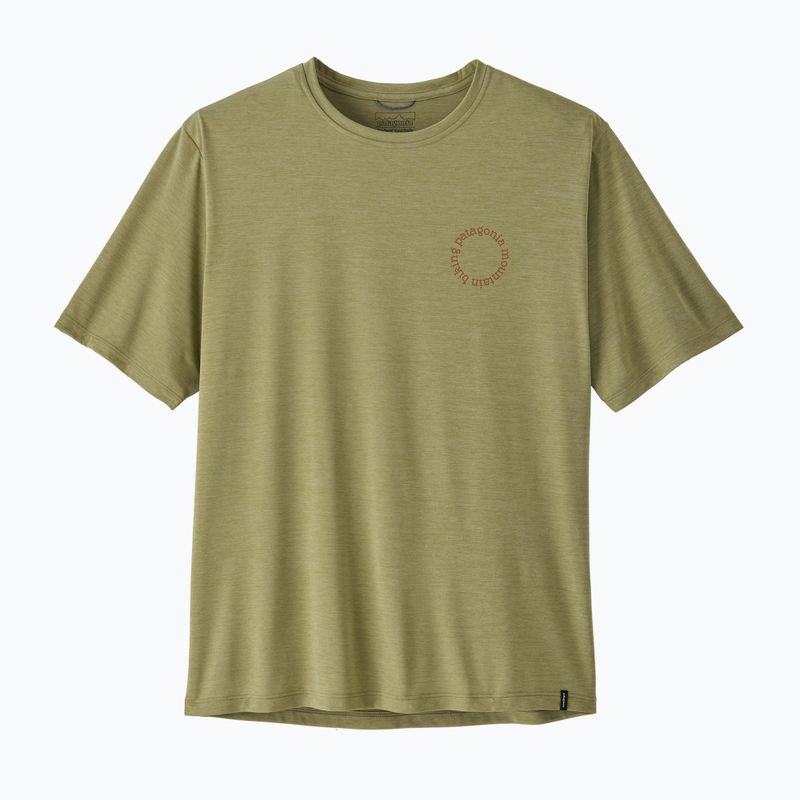 Herren-Trekkingshirt Patagonia Cap Cool Daily Shirt - Spoke Stencil gumtree green - light gumtree green x-dye