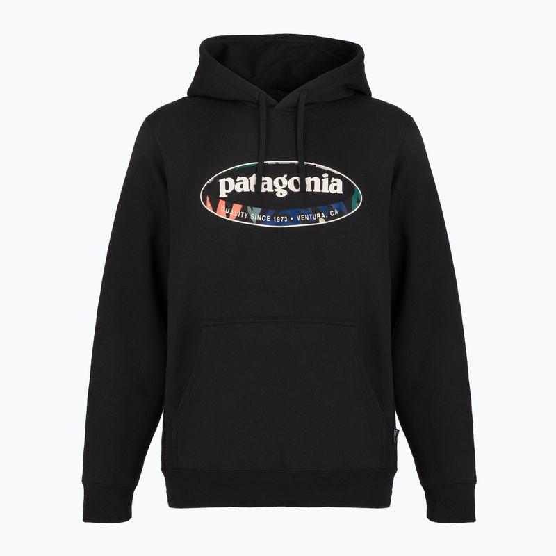 Herrenpullover Patagonia '95 Oval Logo Uprisal Hoody Black: Kaleido