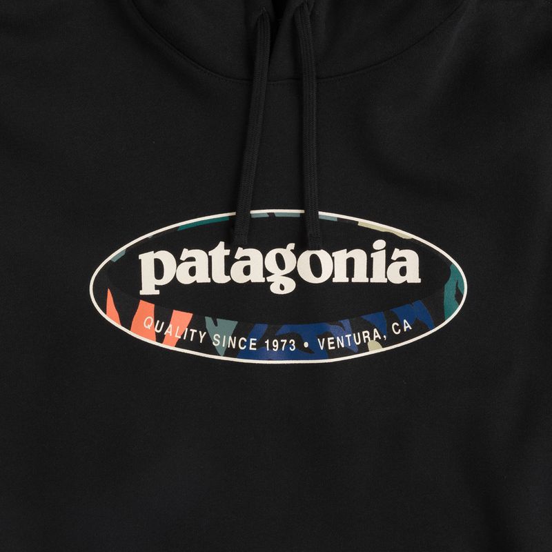 Herrenpullover Patagonia '95 Oval Logo Uprisal Hoody Black: Kaleido 3