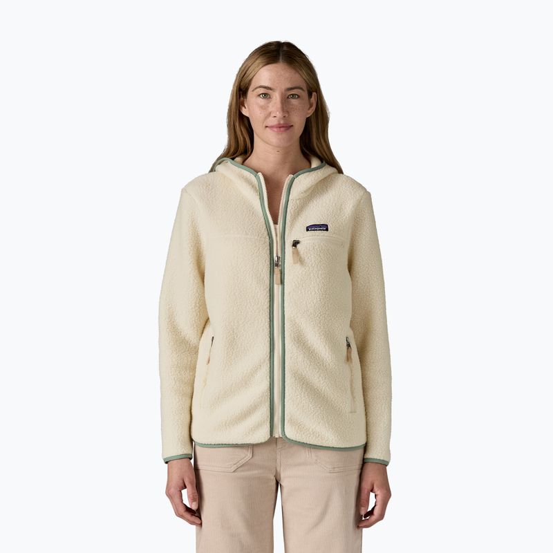 Damen Fleecejacke Patagonia Retro Pile Hoody natural mit ellwood green