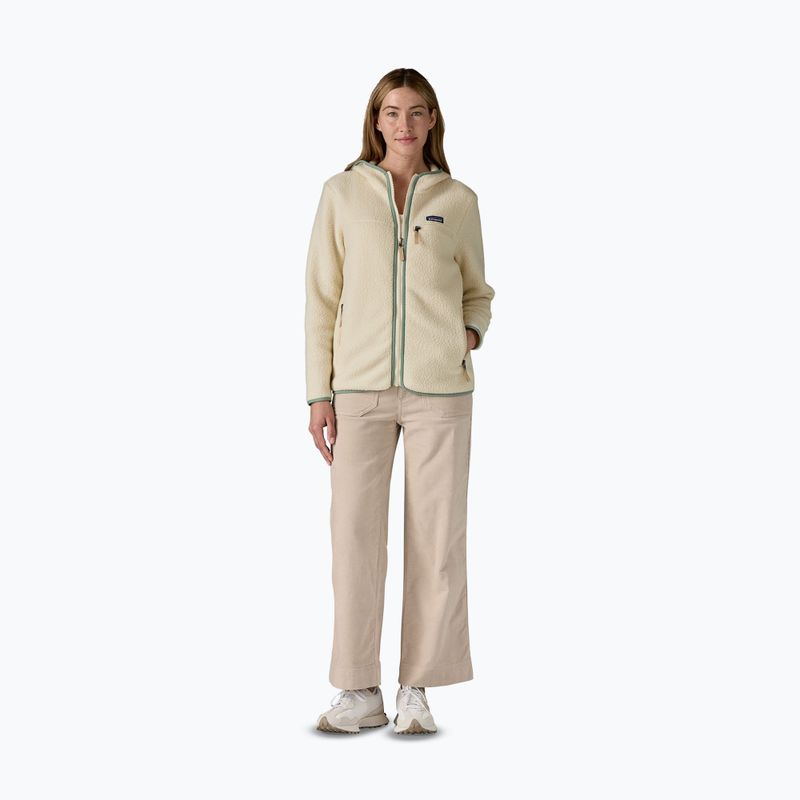 Damen Fleecejacke Patagonia Retro Pile Hoody natural mit ellwood green 2