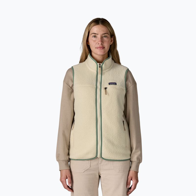 Damenweste Patagonia Retro Pile natural mit Ellwood Green