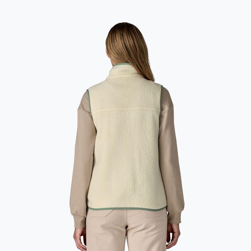 Damenweste Patagonia Retro Pile natural mit Ellwood Green 3