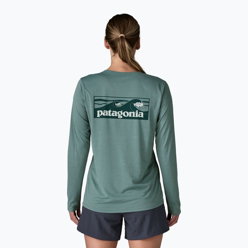 Longsleeve Damen Patagonia Capilene Cool Daily Shirt - Boardshort Logo blue sage/light blue sage x-dye 3