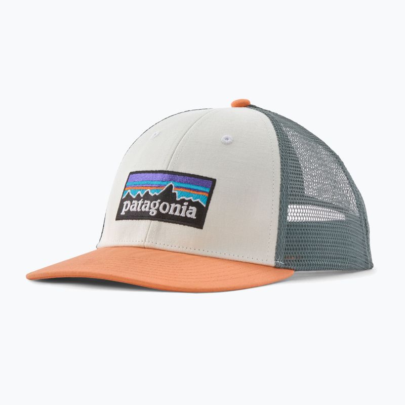 Basecap Patagonia P-6 Logo LoPro Trucker white w/peach sherbet 3
