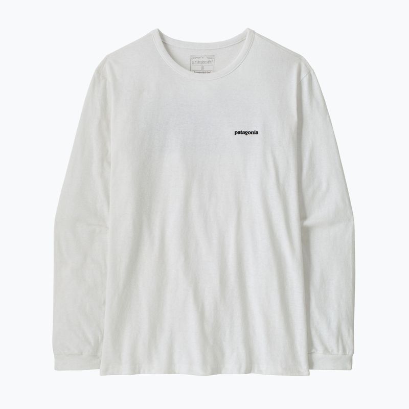 Damen-Longsleeve Patagonia P-6 Logo Responsibili-Tee LS fiber white