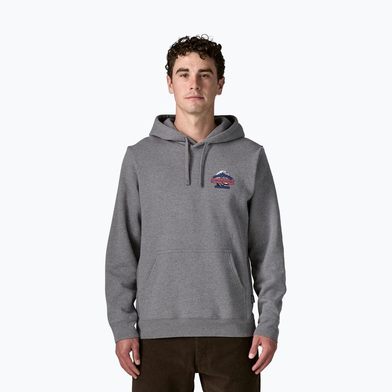 Herrenpullover Patagonia Great Waves Uprisal Hoody gravel heather