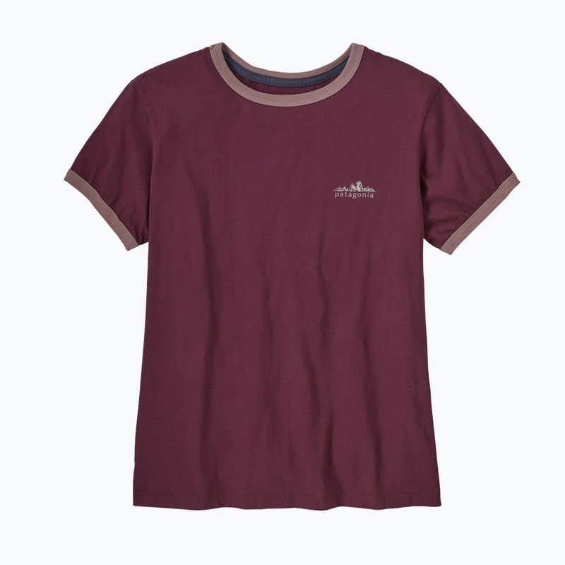Damen-T-Shirt Patagonia Fitz Roy Foothills Ringer Tee berry fig
