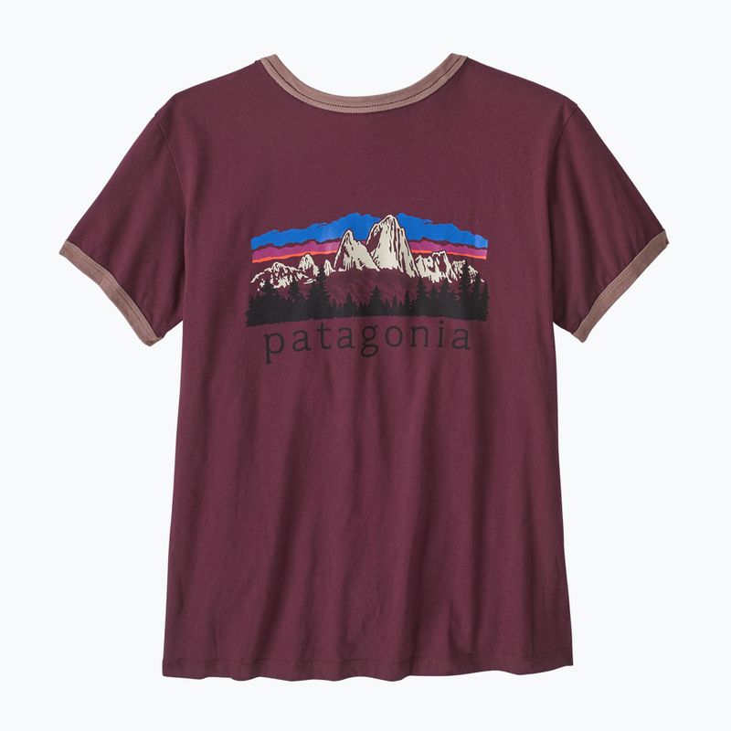 Damen-T-Shirt Patagonia Fitz Roy Foothills Ringer Tee berry fig 2