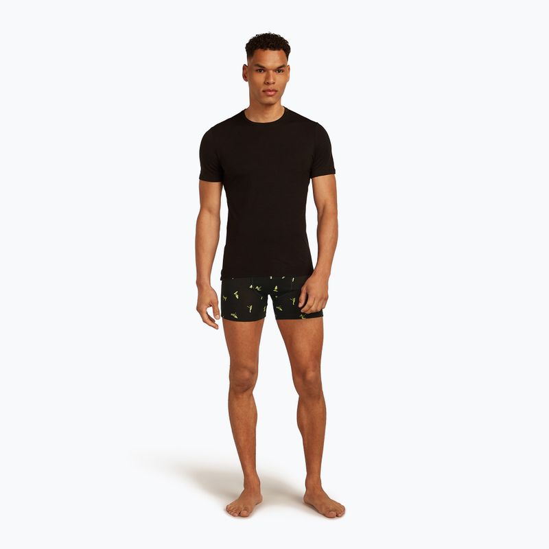 Thermoaktive Boxershorts Herren icebreaker Anatomica Snow Day black/peridot/aop 6