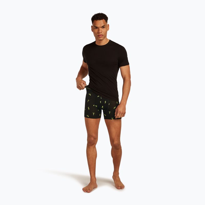 Thermoaktive Boxershorts Herren icebreaker Anatomica Snow Day black/peridot/aop 7