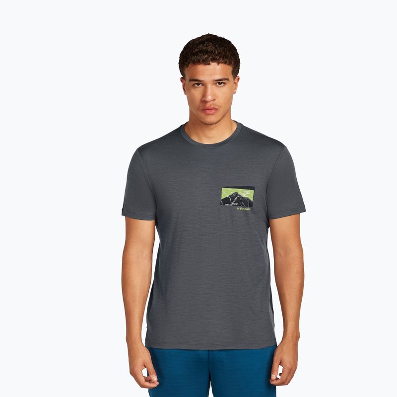 Shirt Herren icebreaker Merino 150 Tech Lite Infographic obsidian