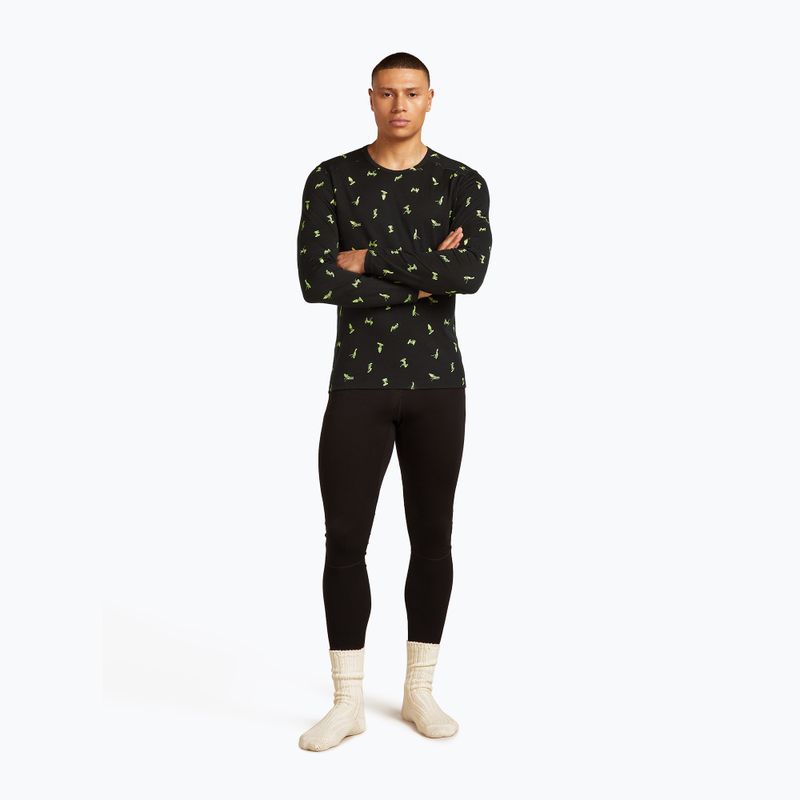 Herren Thermoaktivshirt icebreaker Merino 200 Oasis Crewe Snow Day black/peridot/aop 5