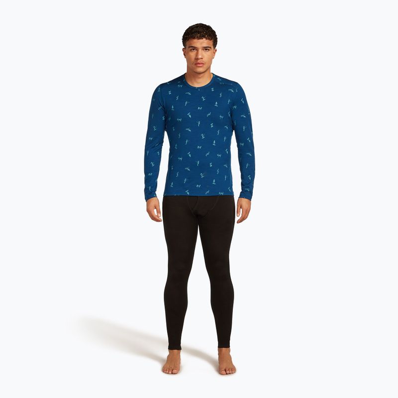 Thermo-Longsleeve Herren icebreaker Merino 200 Oasis Crewe Snow Day atlantis/topaz/aop 2