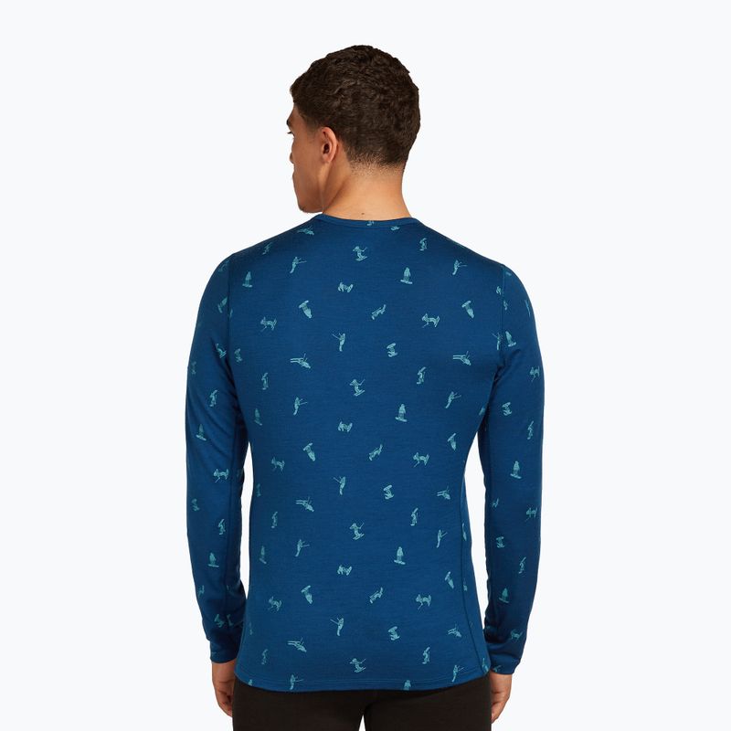 Herren Thermoaktivshirt icebreaker Merino 200 Oasis Crewe Snow Day atlantis/topaz/aop 3