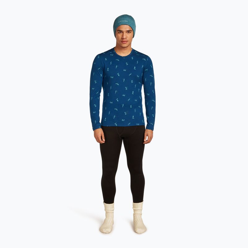 Herren Thermoaktivshirt icebreaker Merino 200 Oasis Crewe Snow Day atlantis/topaz/aop 4