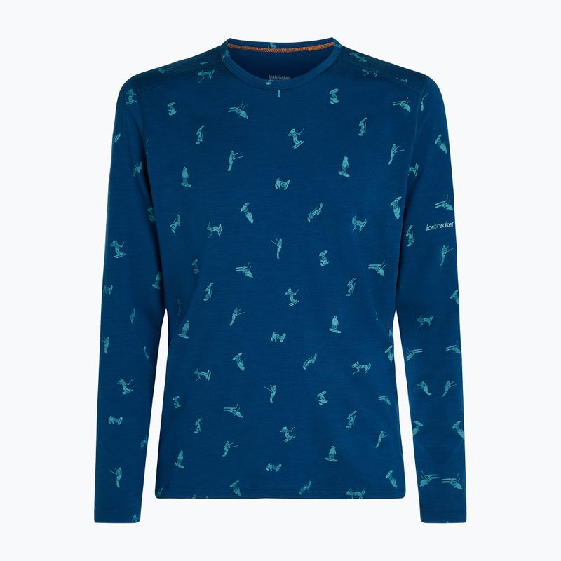 Thermo-Longsleeve Herren icebreaker Merino 200 Oasis Crewe Snow Day atlantis/topaz/aop 7