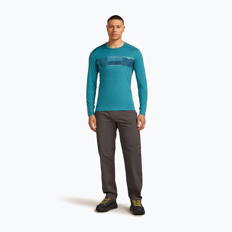 Thermoaktives Herren-Longsleeve icebreaker Merino 200 Oasis Crewe Elevation Line topaz 2