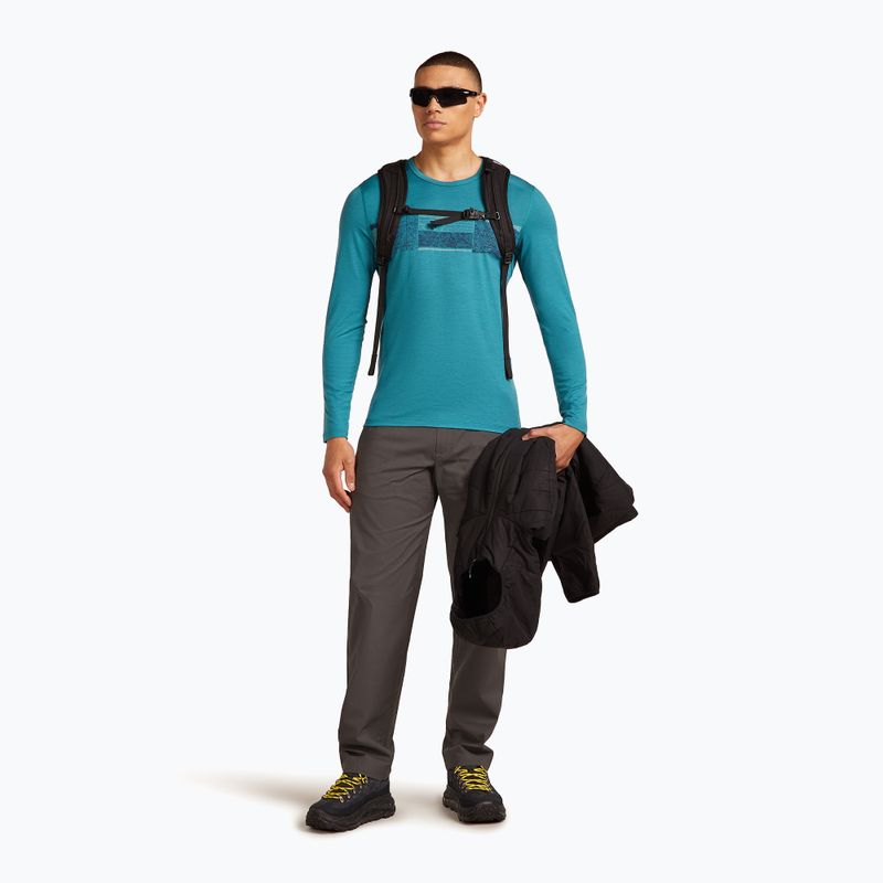 Thermoaktives Herren-Longsleeve icebreaker Merino 200 Oasis Crewe Elevation Line topaz 4