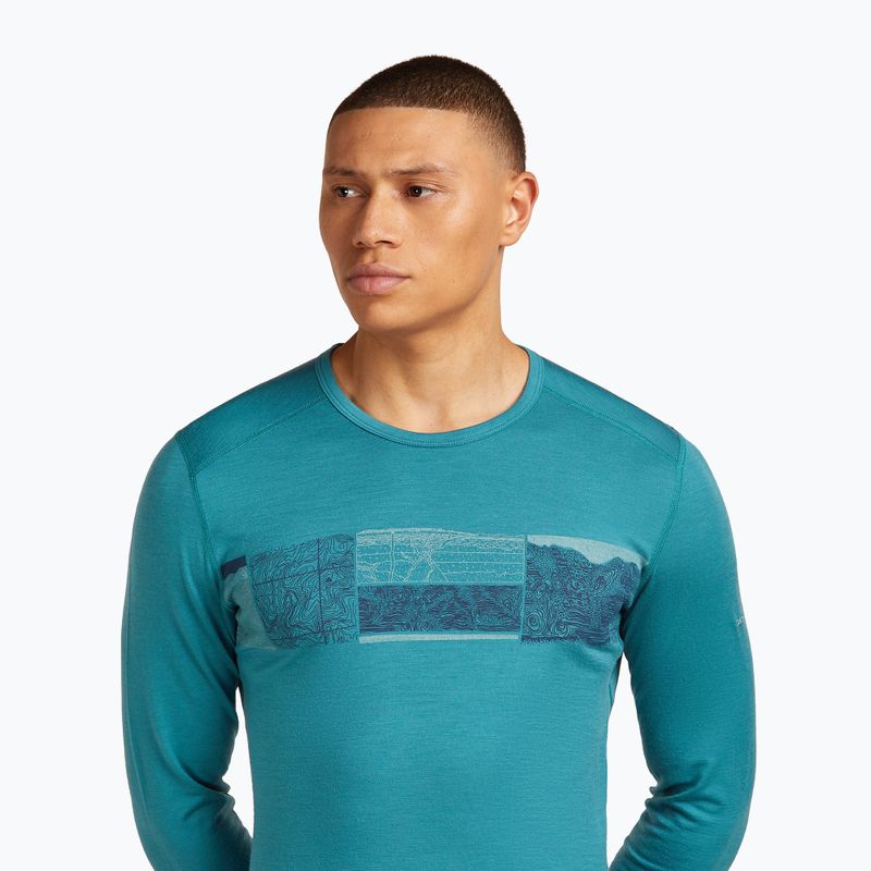 Thermoaktives Herren-Longsleeve icebreaker Merino 200 Oasis Crewe Elevation Line topaz 5