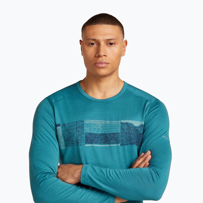Thermoaktives Herren-Longsleeve icebreaker Merino 200 Oasis Crewe Elevation Line topaz 6
