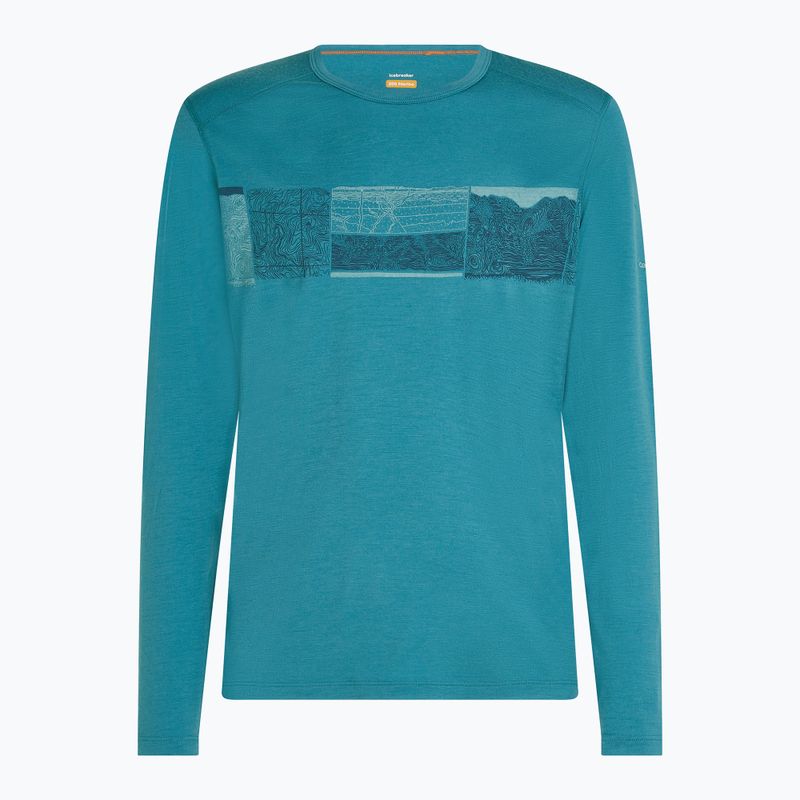 Thermoaktives Herren-Longsleeve icebreaker Merino 200 Oasis Crewe Elevation Line topaz 7
